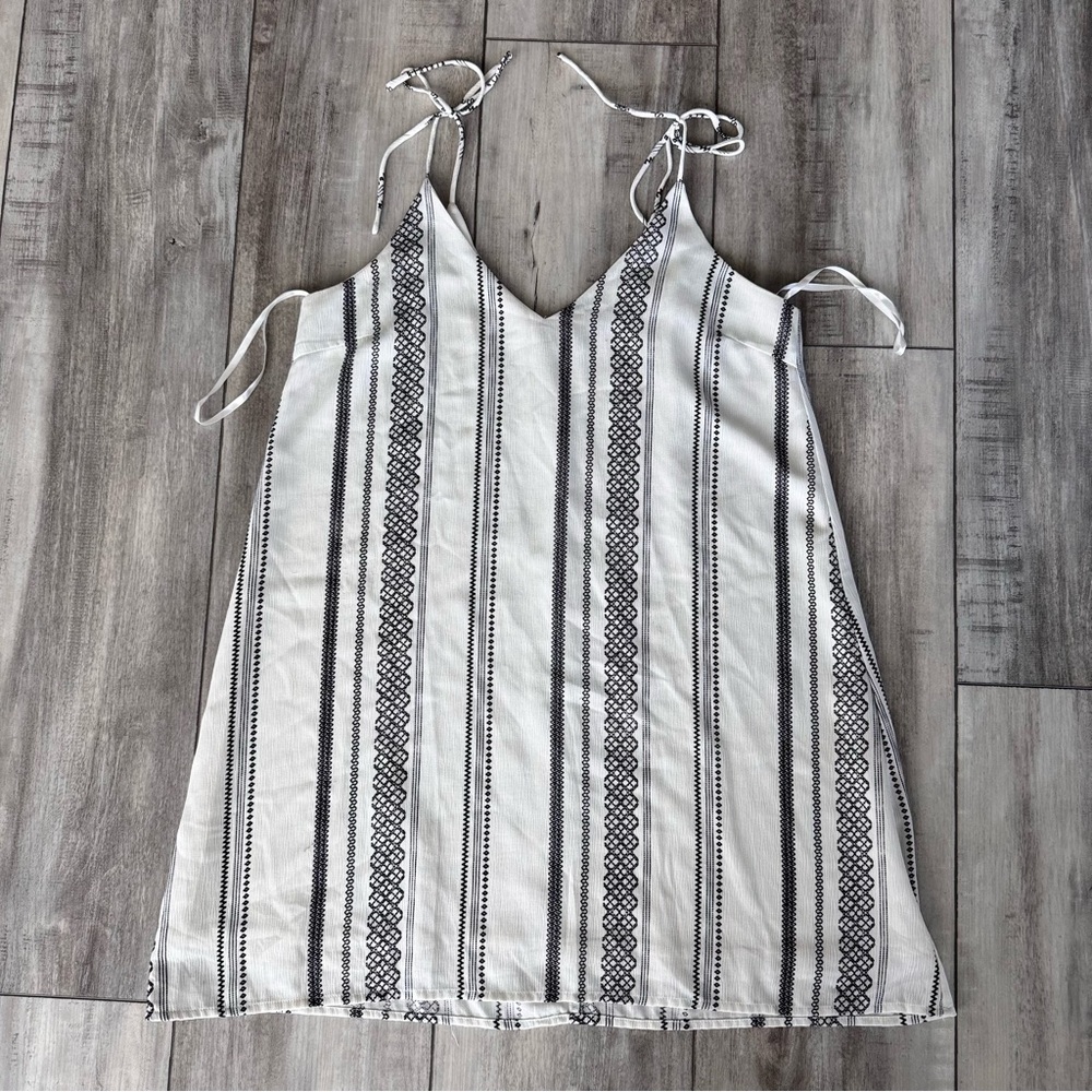Striped Black and White Midi Dress
